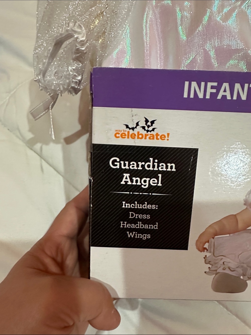 NEW Guardian Angel Infant Costume Dress - White & Gold (6-12 mo) - Picture 2 of 6